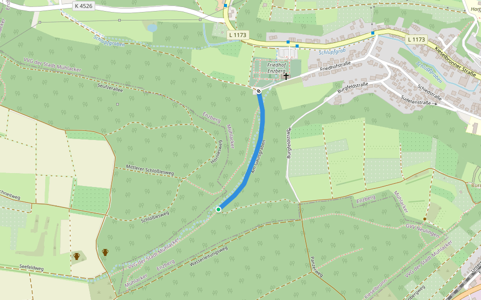 Am Gaulsgraben walking route map in Mühlacker