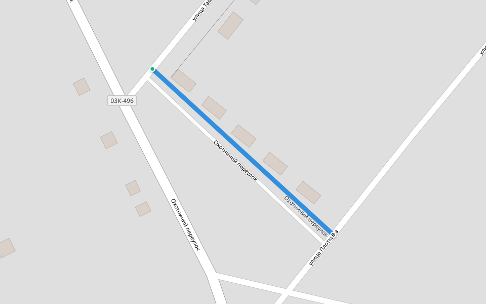 Охотничий переулок walking route map in Zaporozhskaya