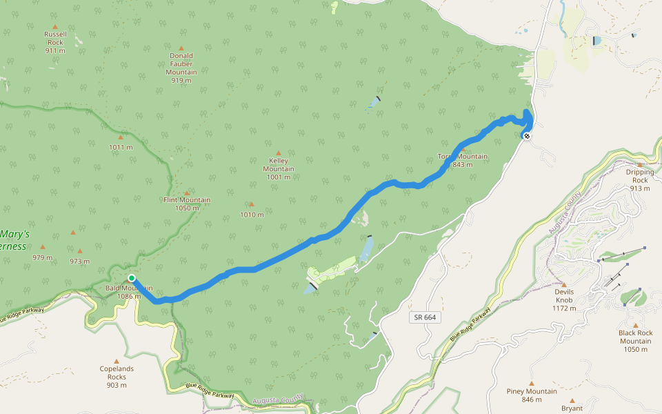 Torry Ridge Trail walking route map in Vesuvius