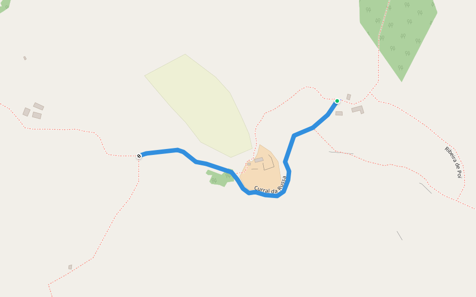 Curral da Russa walking route map in Esgamaleiro