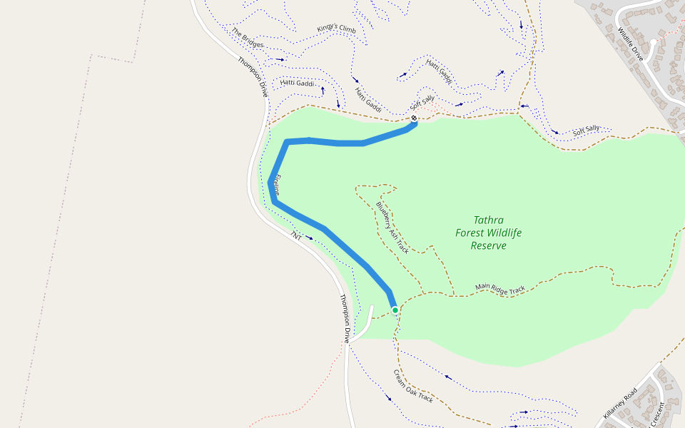 Fireline walking route map in Tathra