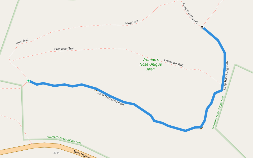 Loop Trail/ Long Path walking route map in Middleburgh