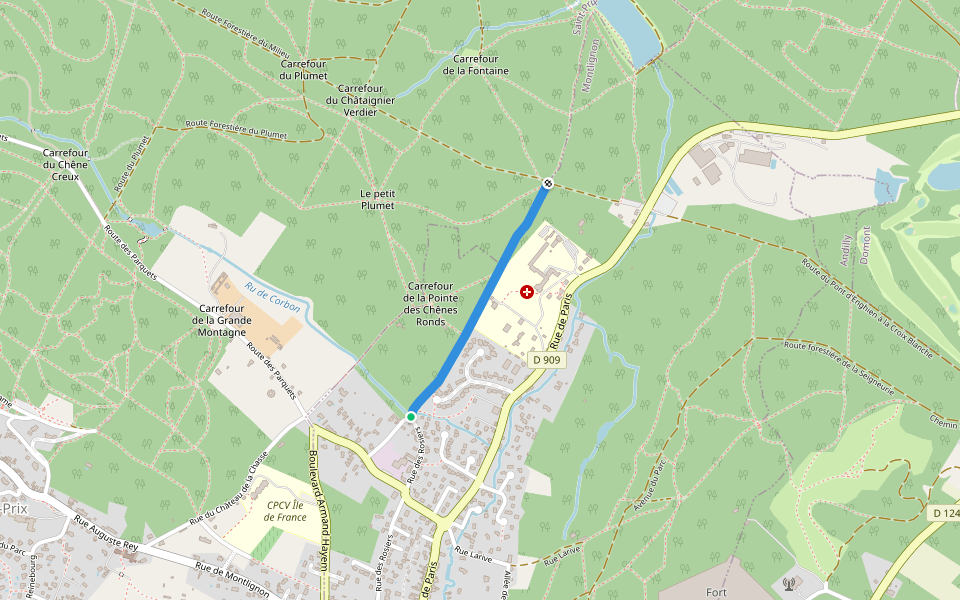 Chemin d'Eaubonne à la Forêt walking route map in Montlignon