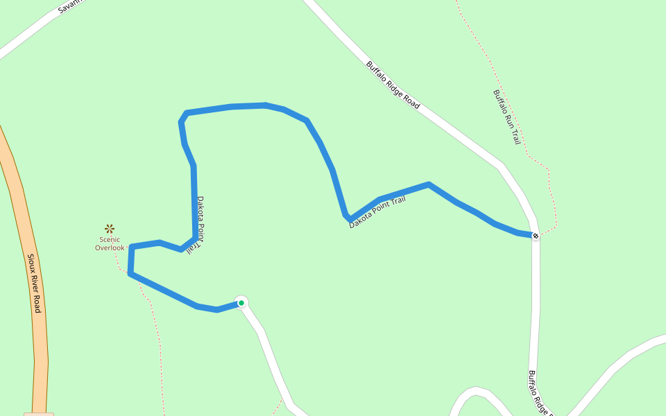 Dakota Point Trail walking route map in Sioux City