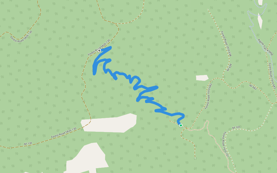Cloverpatch Tie Trail #3457.1 walking route map in Westfir