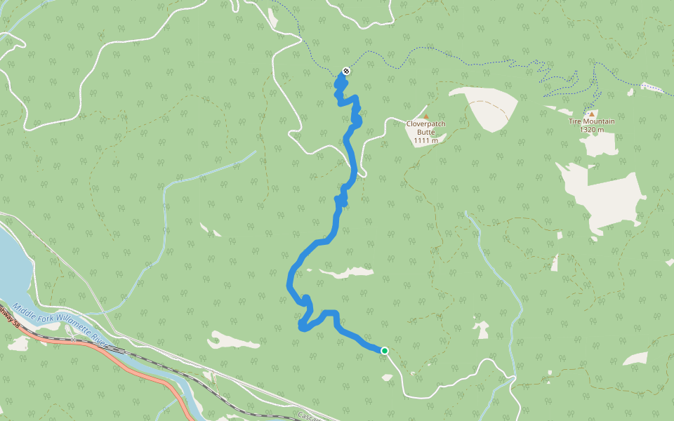 Cloverpatch Trail #3457 walking route map in Westfir