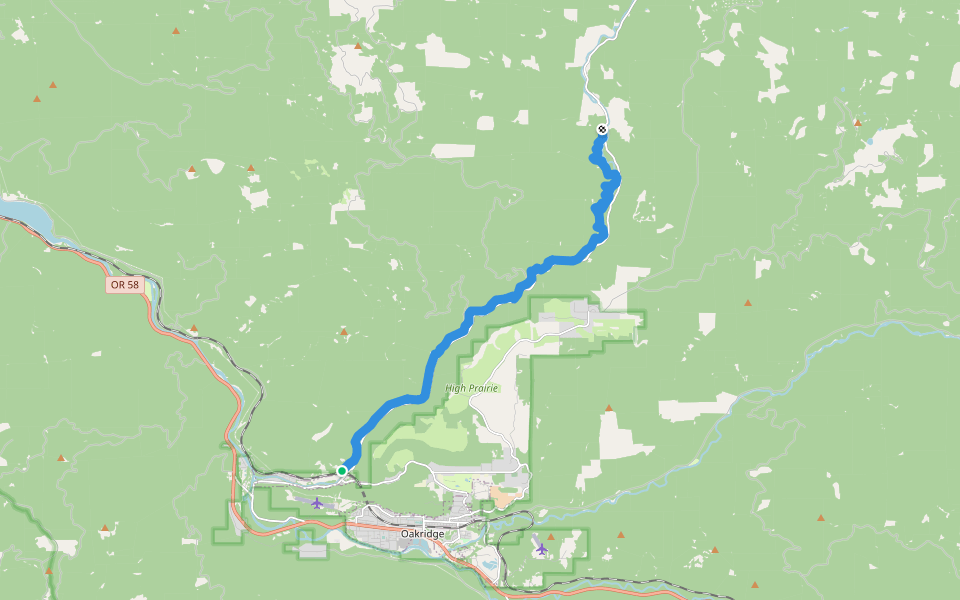 North Fork Trail #3666 walking route map in Westfir