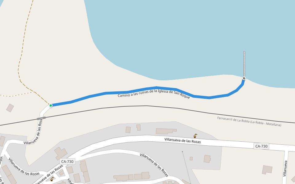Camino a las ruinas de la Iglesia de San Roque walking route map in Las Rozas de Valdearroyo