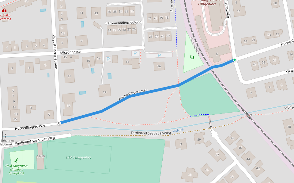 Hochedlingergasse walking route map in Langenlois