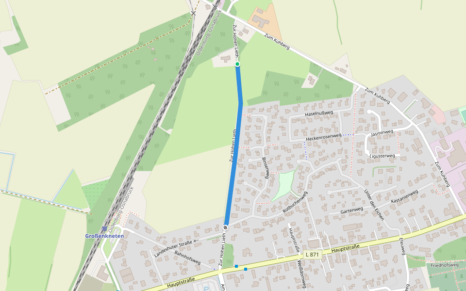 Zur Hohen Lieth walking route map in Großenkneten