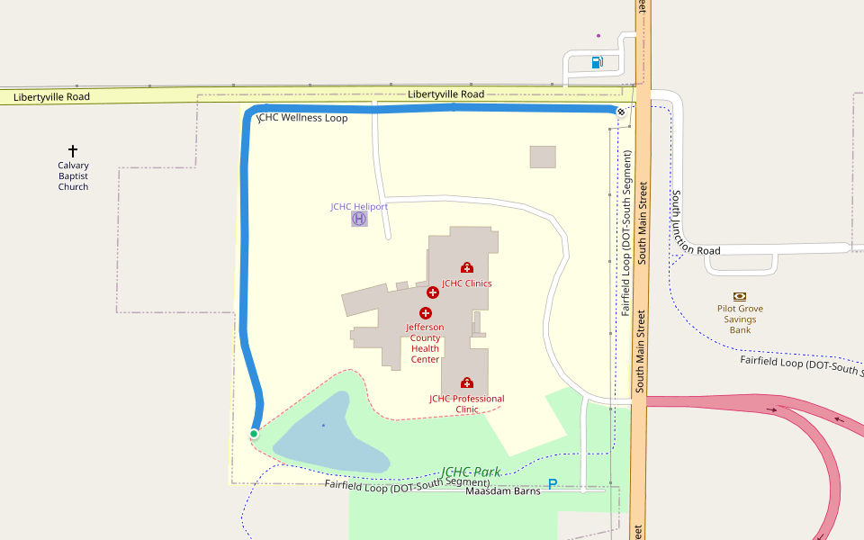 JCHC Wellness Loop walking route map in Fairfield