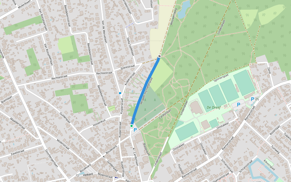 Vergeet-mij-nietjespad walking route map in Vorselaar