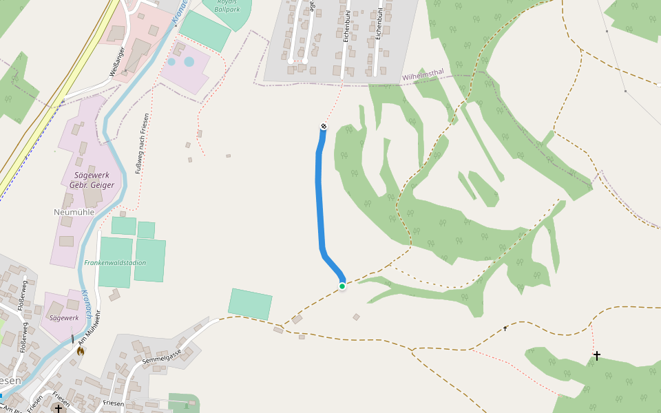 Feldweg walking route map in Kronach