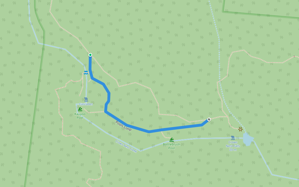 Pools Loop walking route map in Crows Nest