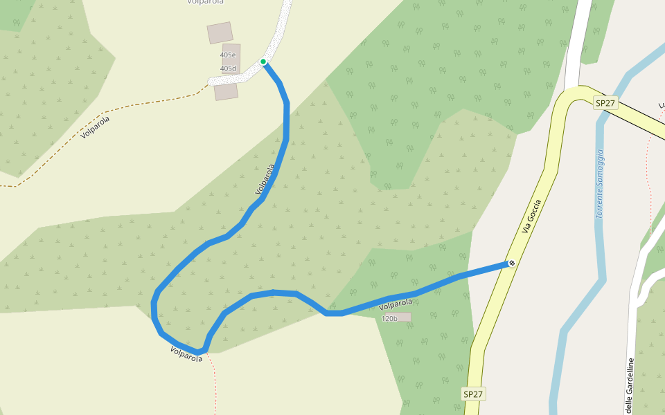 Volparola walking route map in Savigno