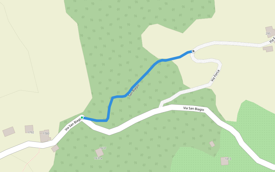 San Biagio walking route map in Savigno