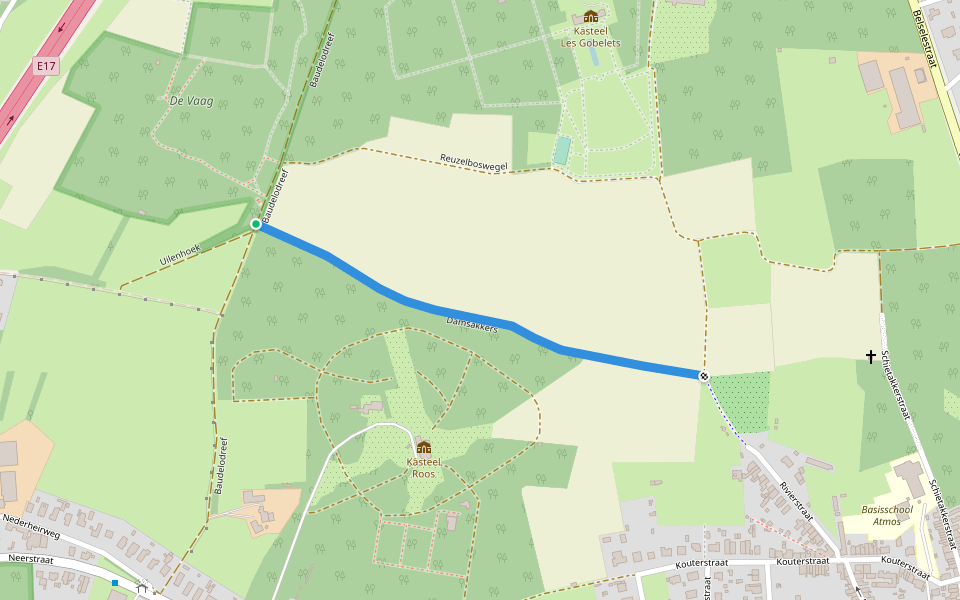 Damsakkers walking route map in Waasmunster
