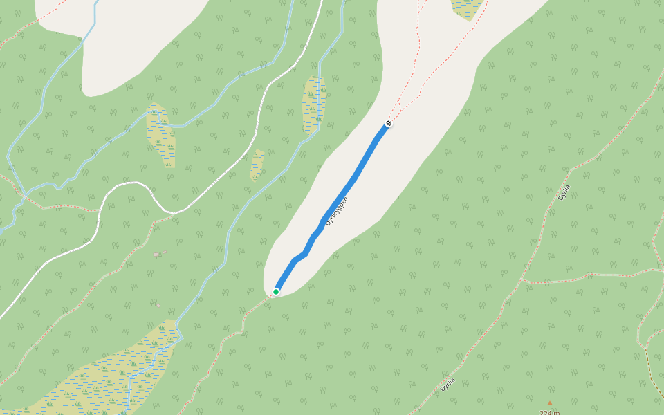 Dyrliryggen walking route map in Bodø
