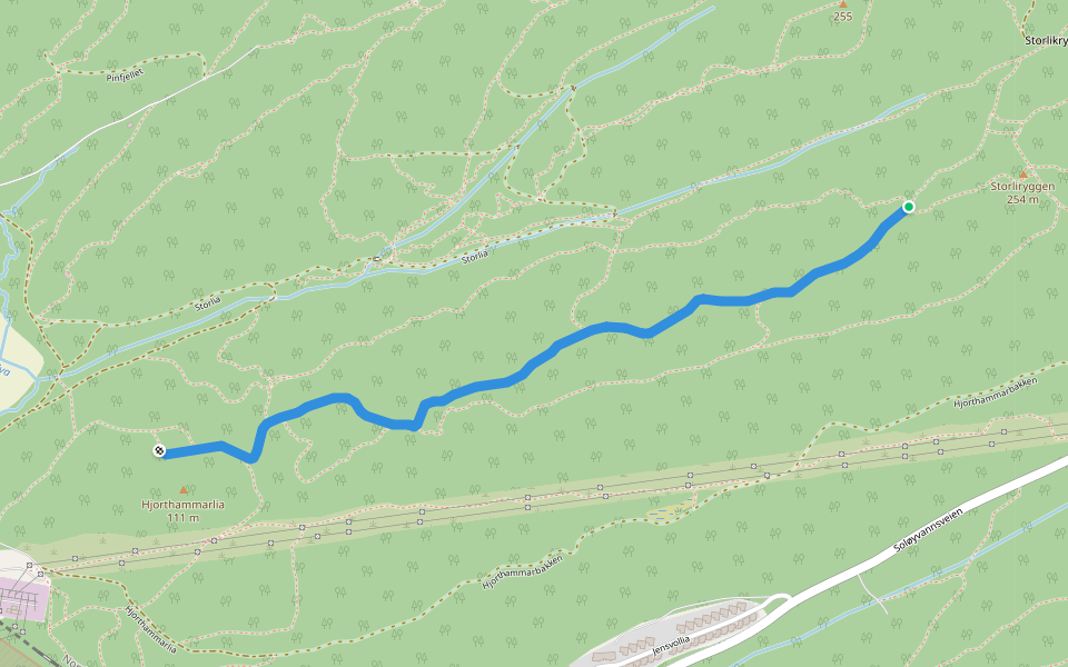 Storliryggen walking route map in Bodø