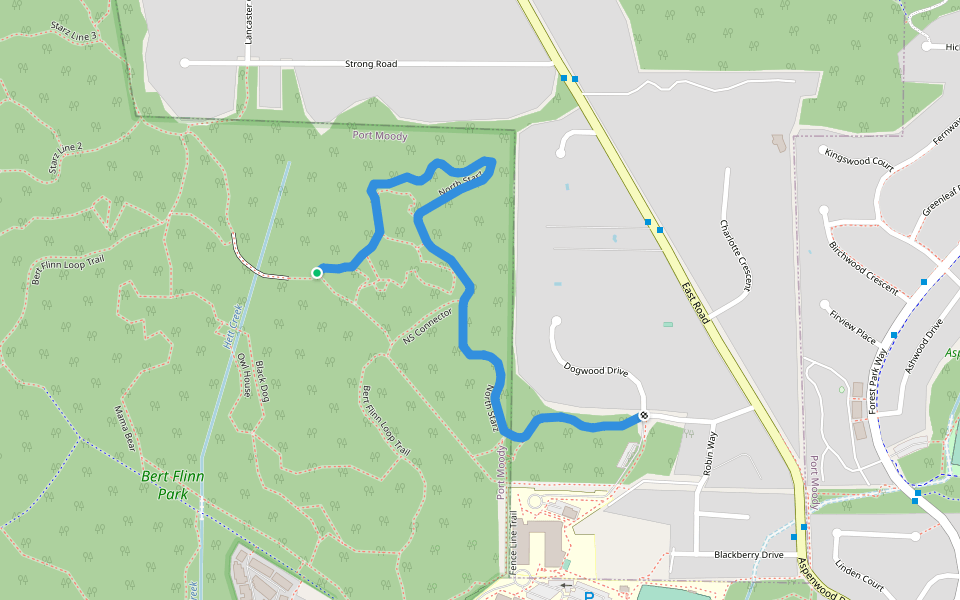 North Starz walking route map in Anmore