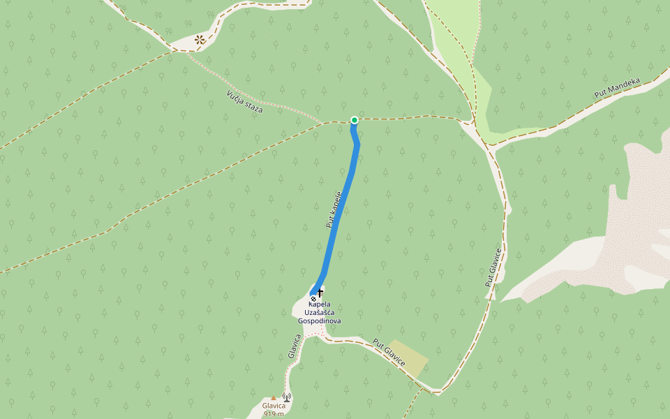 Put kapele walking route map in Miši