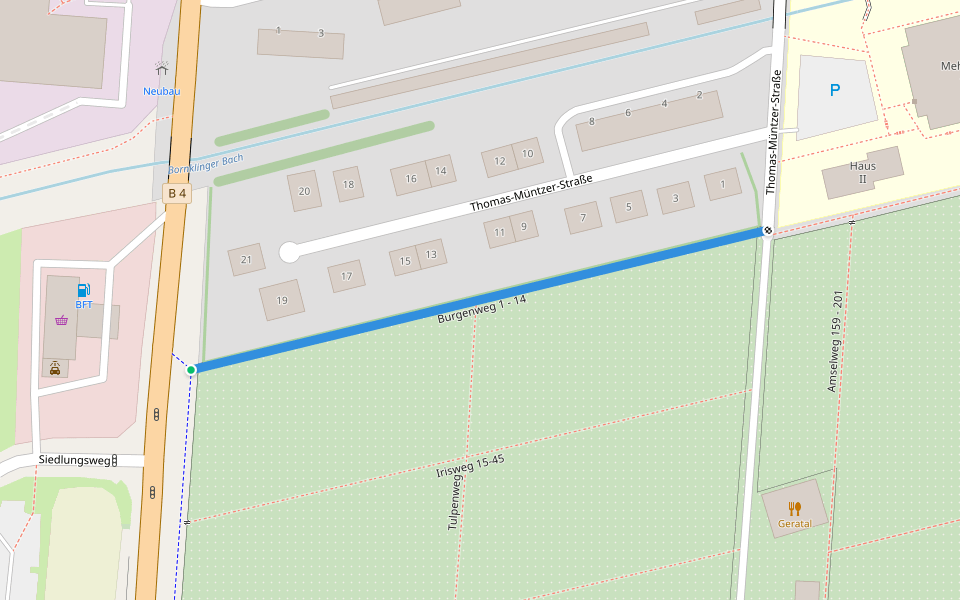 Burgenweg 1 - 14 walking route map in Gebesee