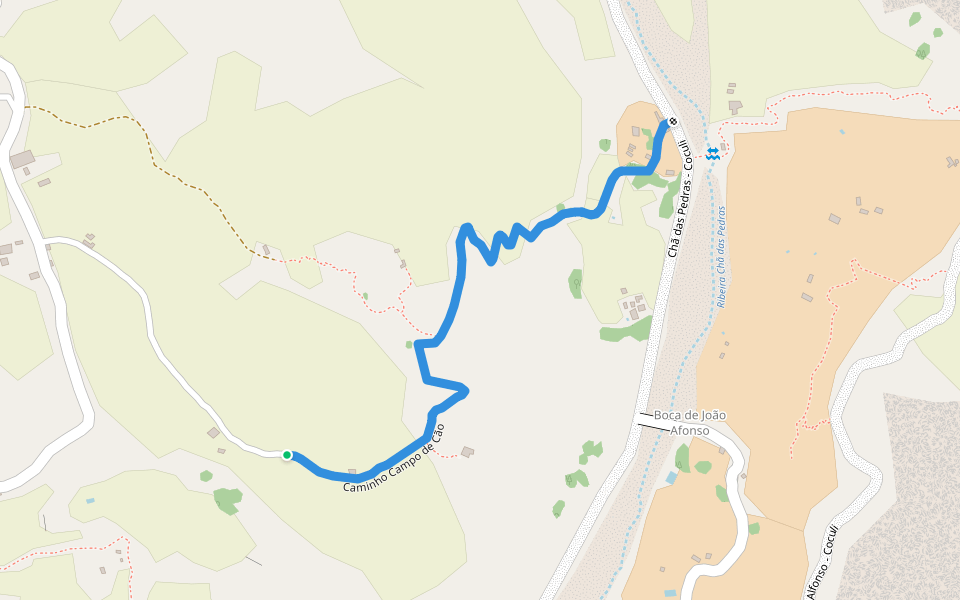 Caminho Campo de Cão walking route map in Esgamaleiro
