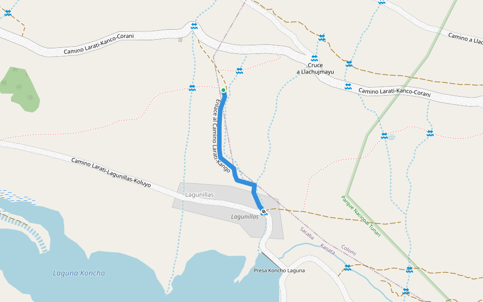 Enlace al Camino Larati-Kango walking route map in Sacaba