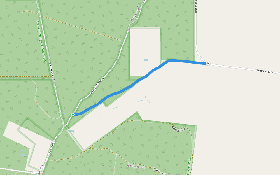 Red Rumped Track walking route map in Huntly North