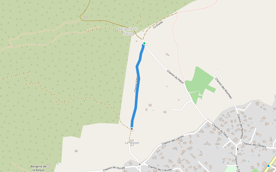 Chemin Patu walking route map in Viols-le-Fort