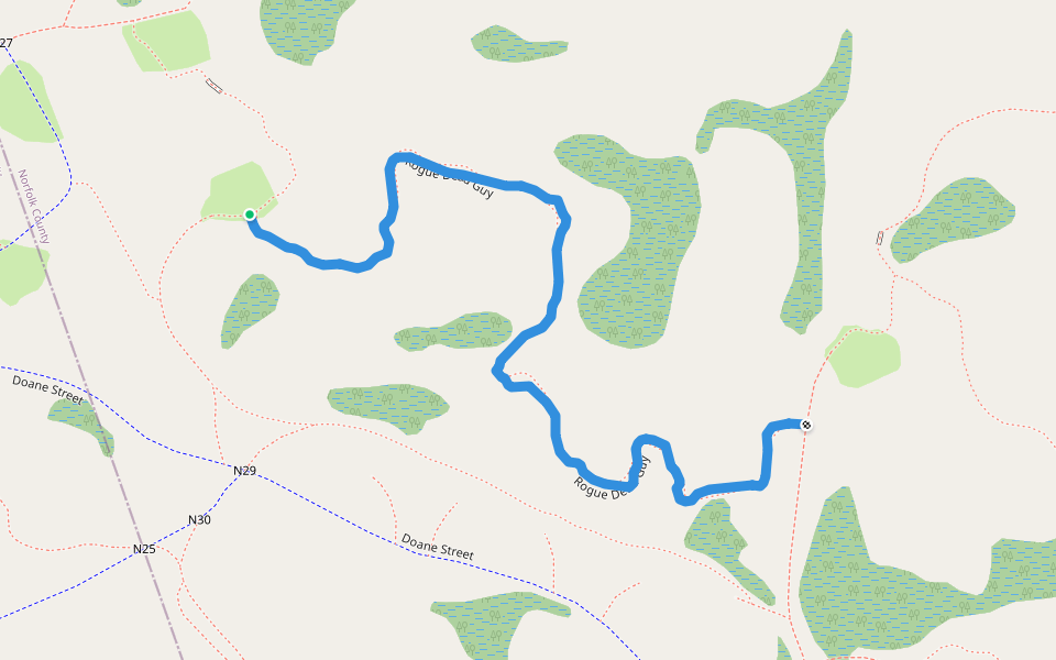 Rogue Dead Guy walking route map in Cohasset
