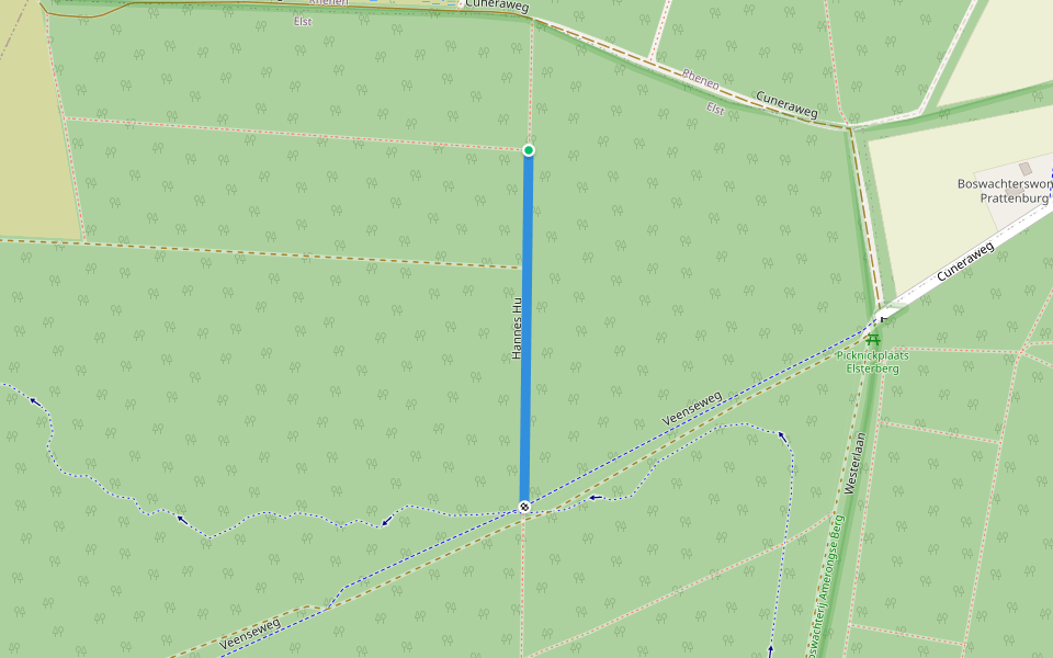 Hannes Hu walking route map in Rhenen