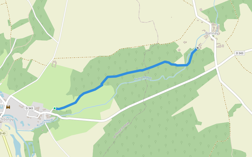 Chemin Noir walking route map in Le Thoult-Trosnay