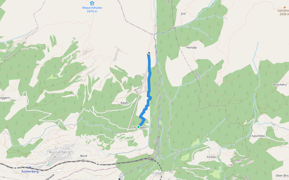 Niwärch walking route map in Ausserberg