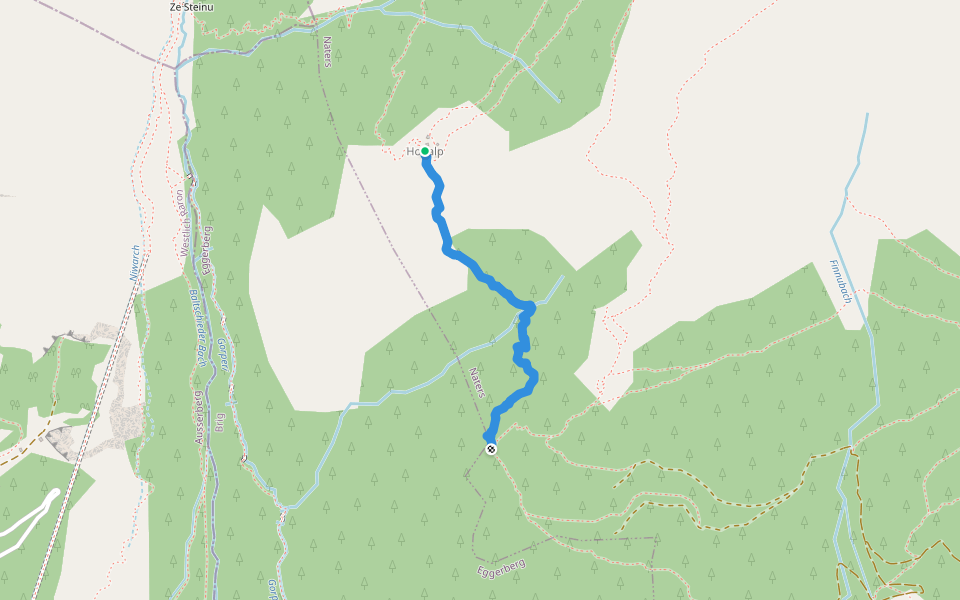 Honalp - Honegga walking route map in Ausserberg