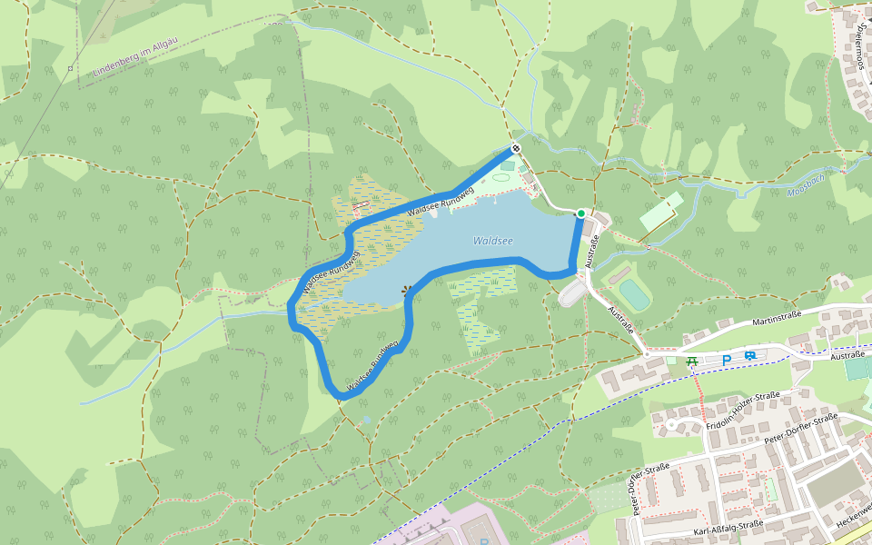 Waldsee Rundweg walking route map in Lindenberg im Allgäu