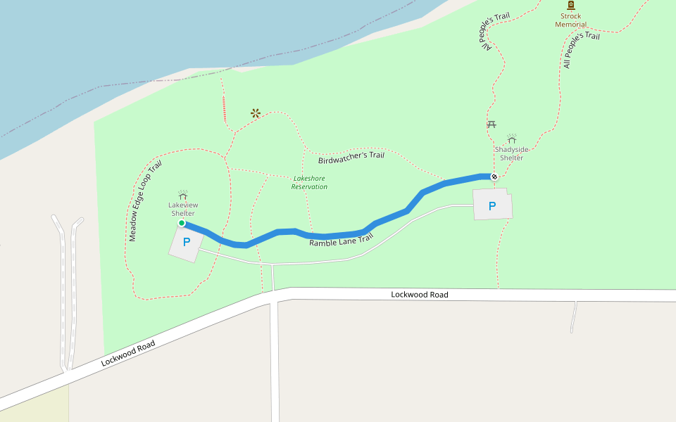 Ramble Lane Trail walking route map in Perry