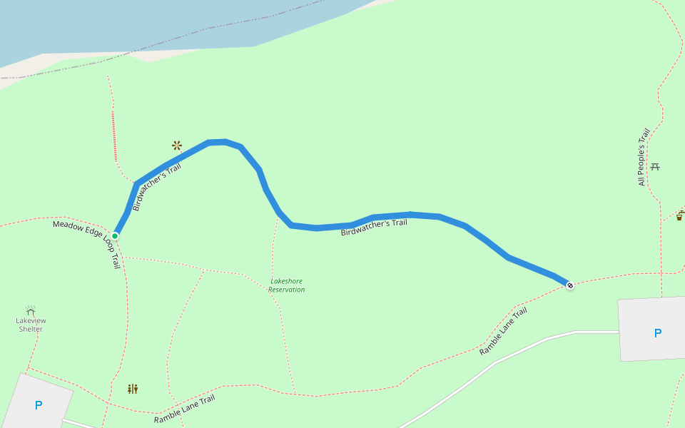 Birdwatcher's Trail walking route map in Perry