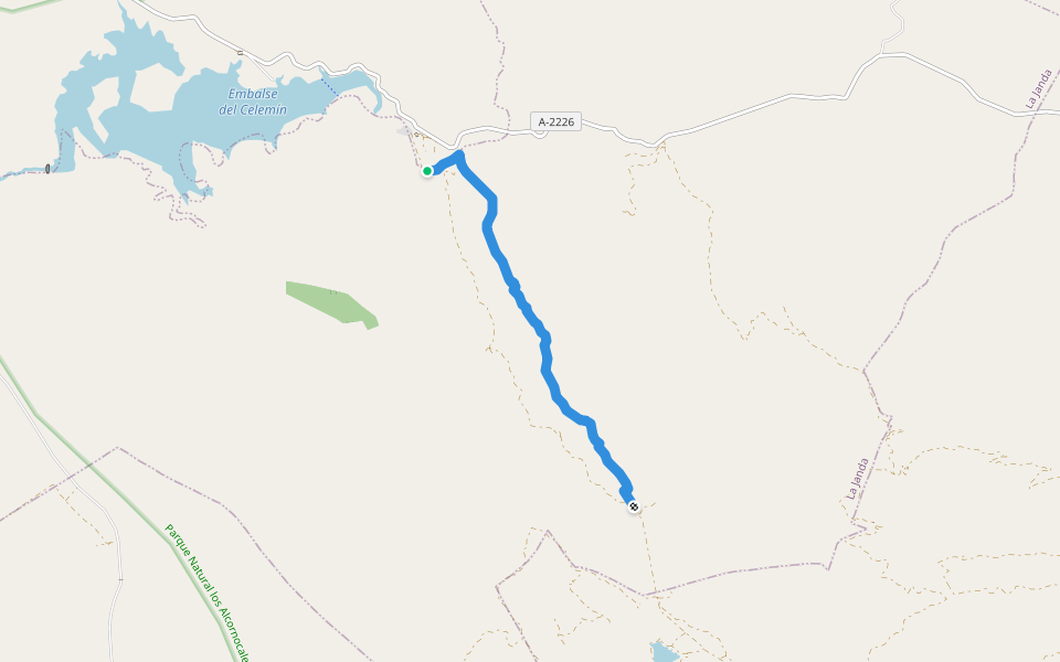 Corredor Verde Dos Bahias walking route map in Benalup-Casas Viejas