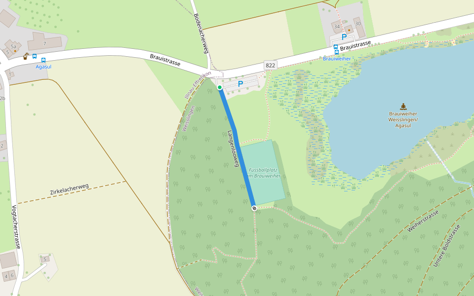 Langenlooweg walking route map in Weisslingen