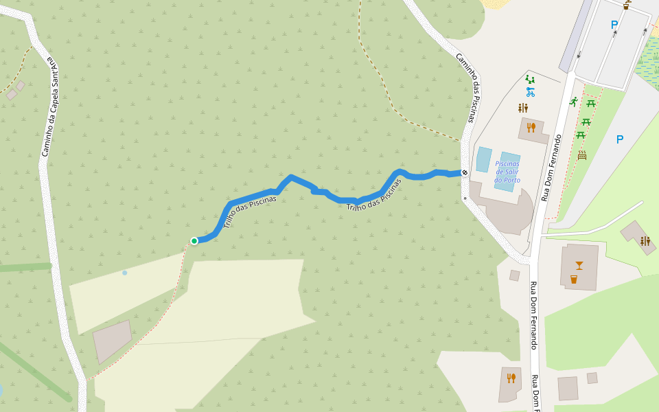 Trilho das Piscinas walking route map in Salir do Porto