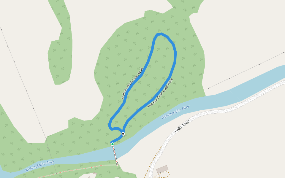 Araheke Bush Loop Walk walking route map in Burgess Park