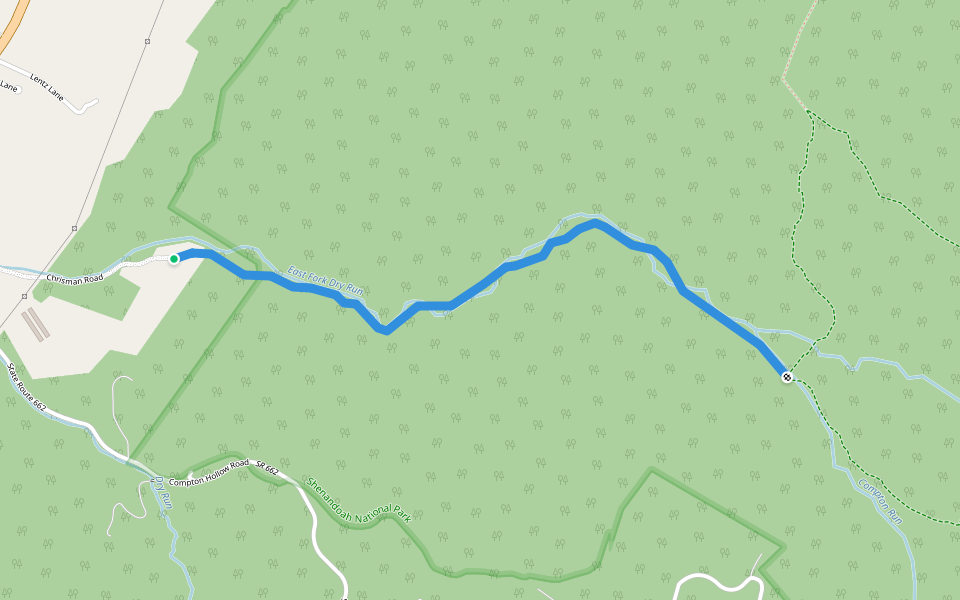 Heiskell Hollow Trail walking route map in Rileyville