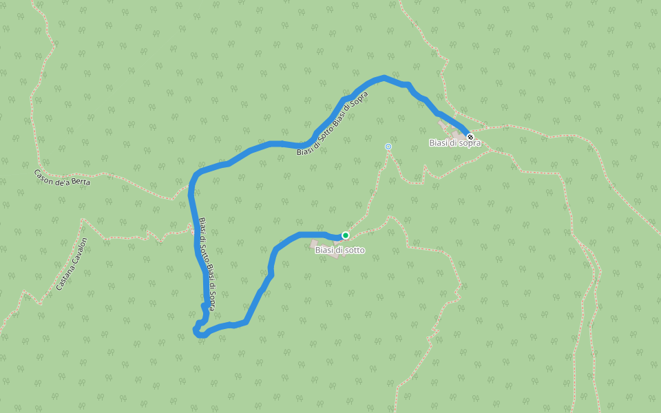 Biasi di Sotto-Biasi di Sopra walking route map in Castana