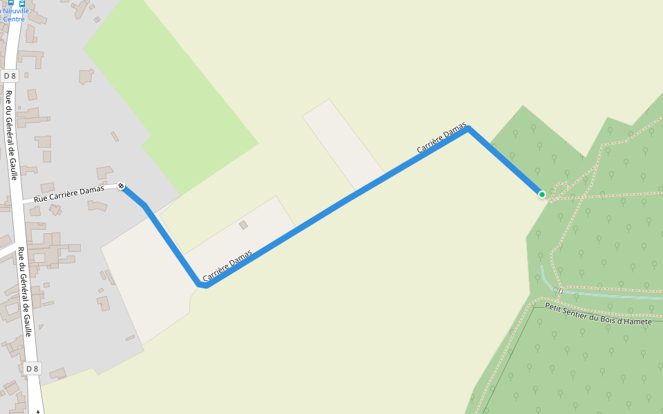 Carrière Damas walking route map in La Neuville