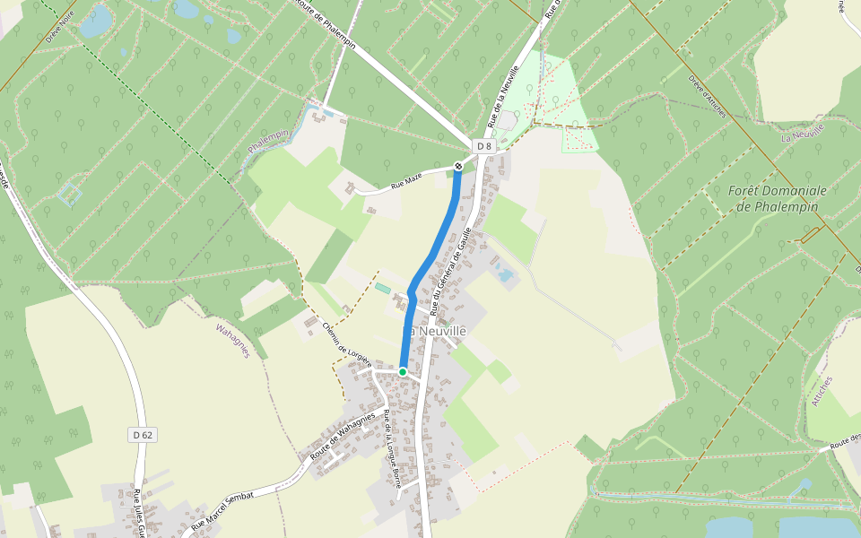 Sentier du Tour des Jardins walking route map in La Neuville