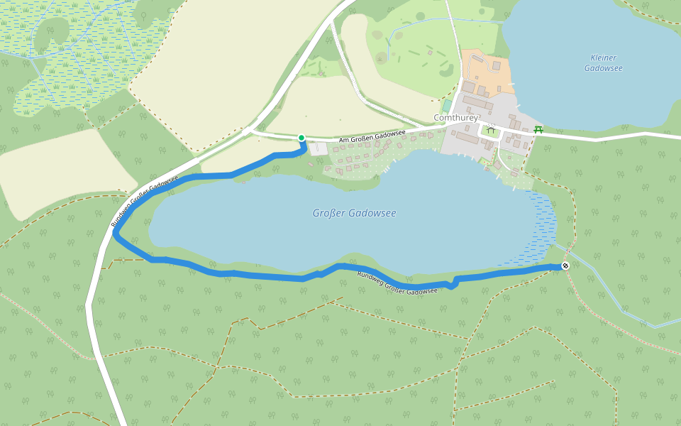 Rundweg Großer Gadowsee walking route map in Wokuhl-Dabelow
