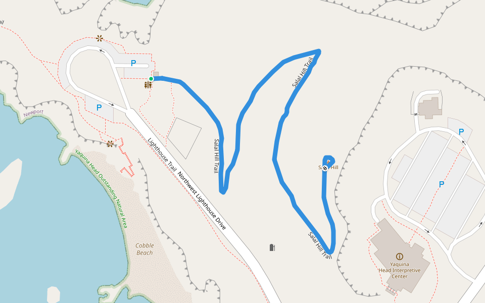 Salal Hill Trail walking route map in Newport
