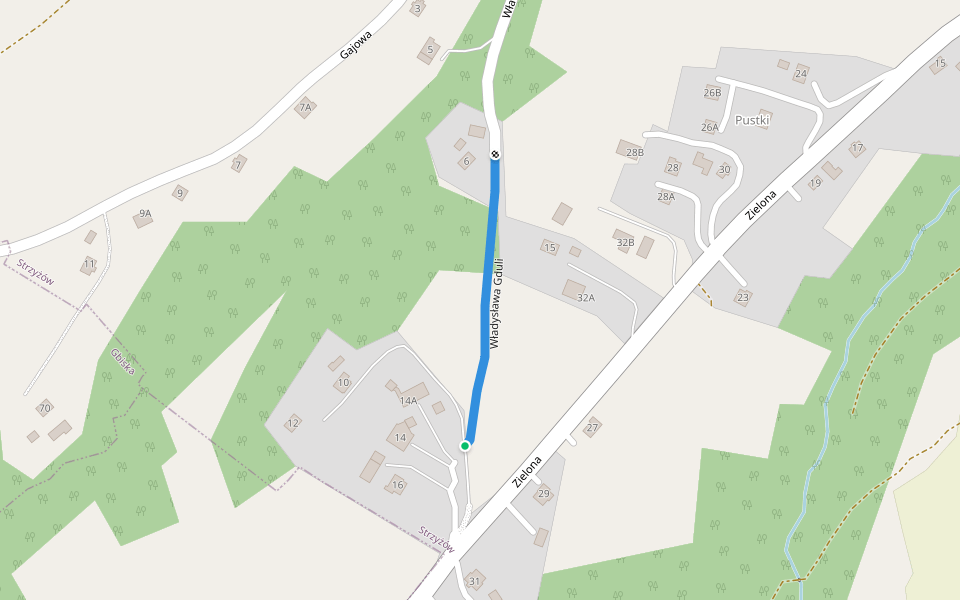 Władysława Gduli walking route map in Strzyżów