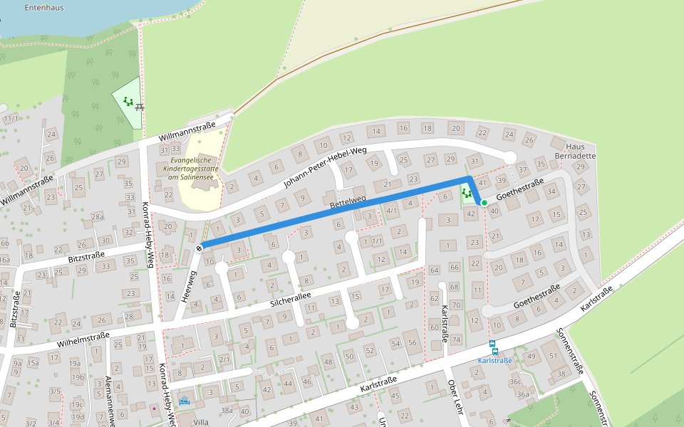 Bettelweg walking route map in Bad Dürrheim